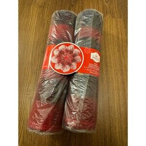 Holiday Time decorative mesh fabric  NWT in black & red plaid